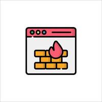 Firewall icon on white background vector