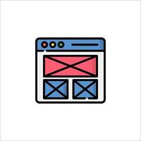 A web page with a red cross on it vector