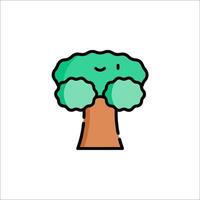 A cartoon tree with a smiley face on it vector