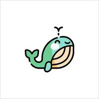 A cute whale with a smile on its face vector