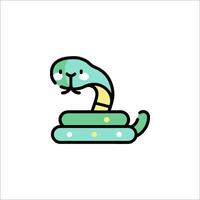 A snake icon with a green and white background vector
