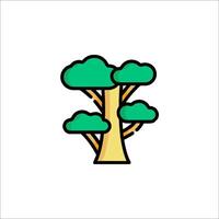 A tree icon in a flat style vector