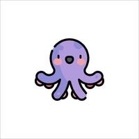 An octopus with a purple face and pink eyes vector