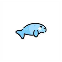 A cartoon manatee on a white background vector