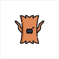 An angry tree with a face and hands vector