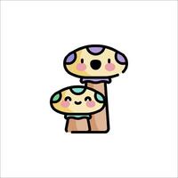 A cartoon mushroom with a face and a smile vector
