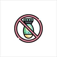 No bomb sign icon, line icon, flat design, no bomb sign, no bomb symbol vector