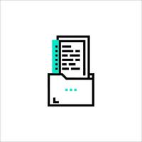 A folder icon with a paper document inside vector