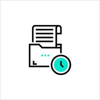 A clock and a file icon vector