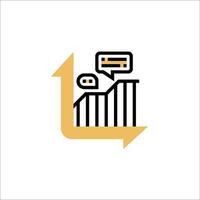 A business graph with a speech bubble vector