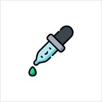A syringe with a green liquid dripping out of it vector