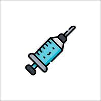 A cartoon syringe with a smiley face vector