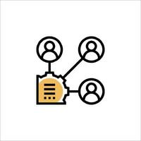A group of people are connected to a computer vector