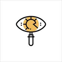 An eye icon with a clock on it vector