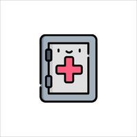 A medical box with a red cross on it vector
