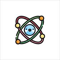 An atom with a cute face on it vector