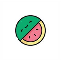 A slice of watermelon with a smiley face on it vector