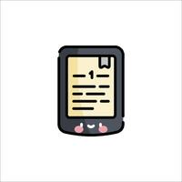 A tablet with a paper document icon vector