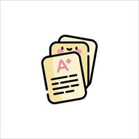 A paper with a pencil and a pencil on top of it vector