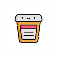 A cartoon container with a smiley face on it vector