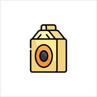 A yellow box with a camera inside it vector