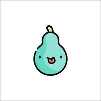 A cartoon pear with a smile on its face vector