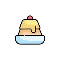 A dessert icon with a bowl of pudding vector