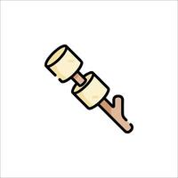 A marshmallow on a stick icon vector