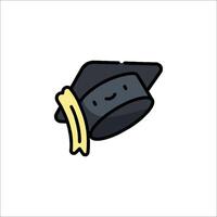 A graduation hat with a smiley face on it vector