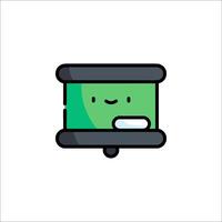 A green and black box with a smiley face on it vector