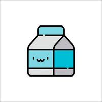 A milk carton with a face on it vector