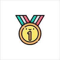 A medal with the number one on it vector