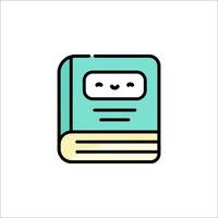 A book icon with a smiley face on it vector