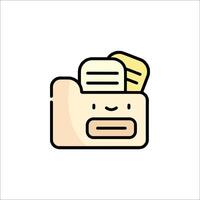 A folder icon with a face on it vector