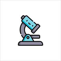 A cartoon microscope icon on a white background vector