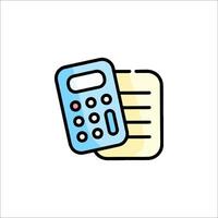 A calculator and paper icon on a white background vector