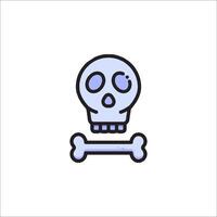 A skull and bone icon on a white background vector