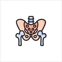 The human hip bone icon, with the bones in the middle vector