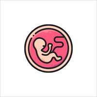 A baby in a pink and white circle icon vector