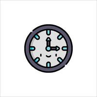 A clock icon with a smiley face vector
