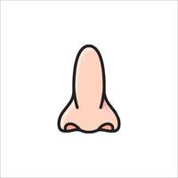 A cartoon nose with a long nose vector