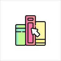 A colorful icon of books and a book vector