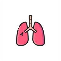 Lungs icon in flat style on white background vector