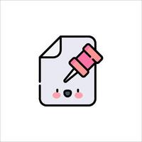 A cute little document with a needle and a smiley face vector