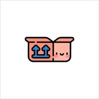 A cartoon box with a smiley face on it vector