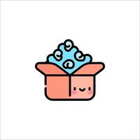 A cute box with a smiley face inside vector
