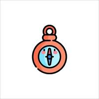 A cute little clock icon with a smiley face vector