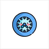 A blue clock with a smiley face on it vector