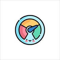A colorful meter with a smiley face vector