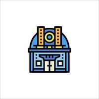 A building with a clock on it vector